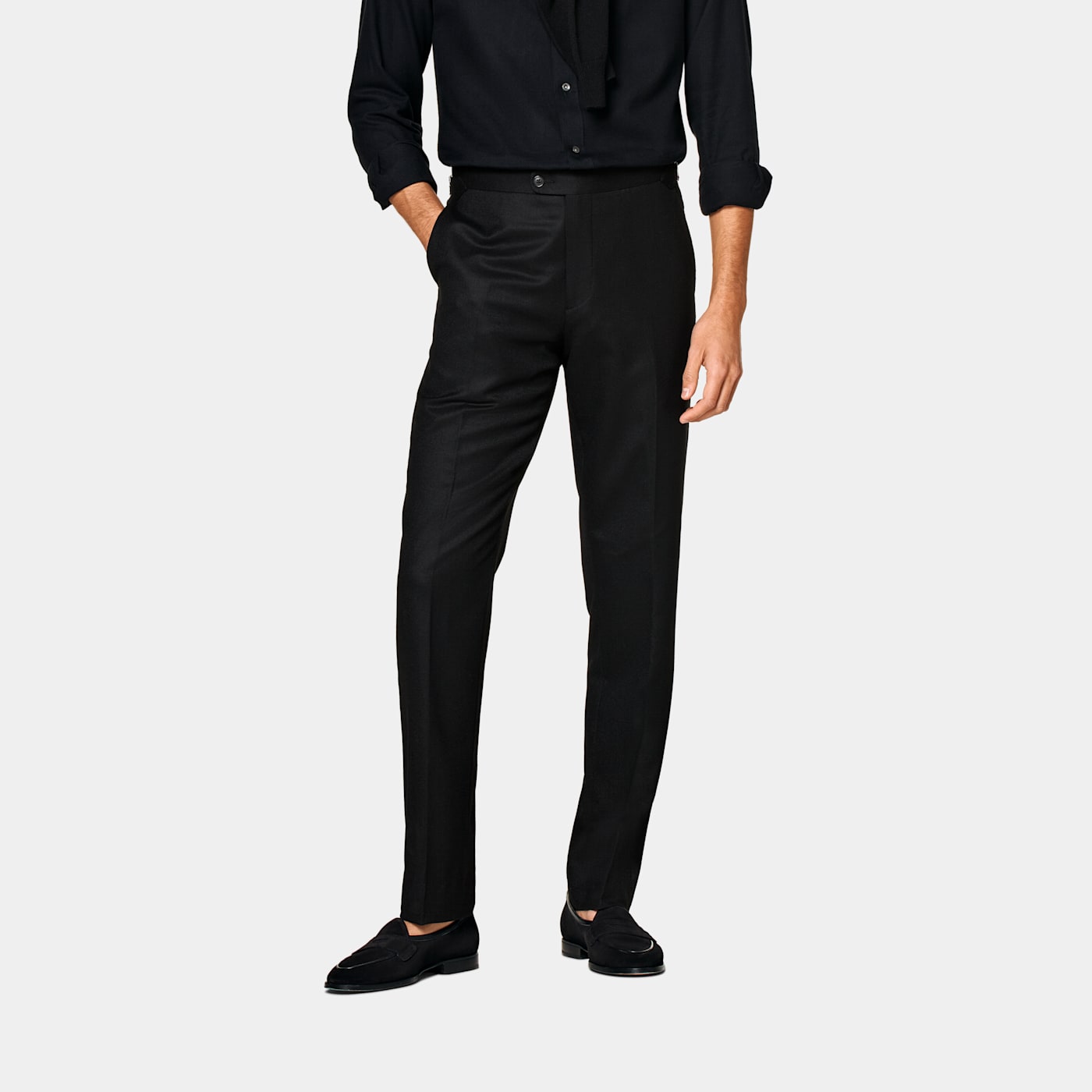 Shop Suitsupply Black Brescia Pants