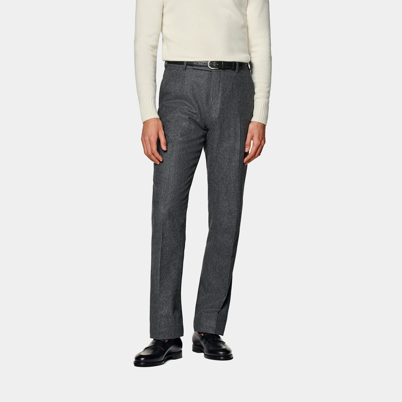 Suitsupply Mid Grey Belted Milano Pants In Gray