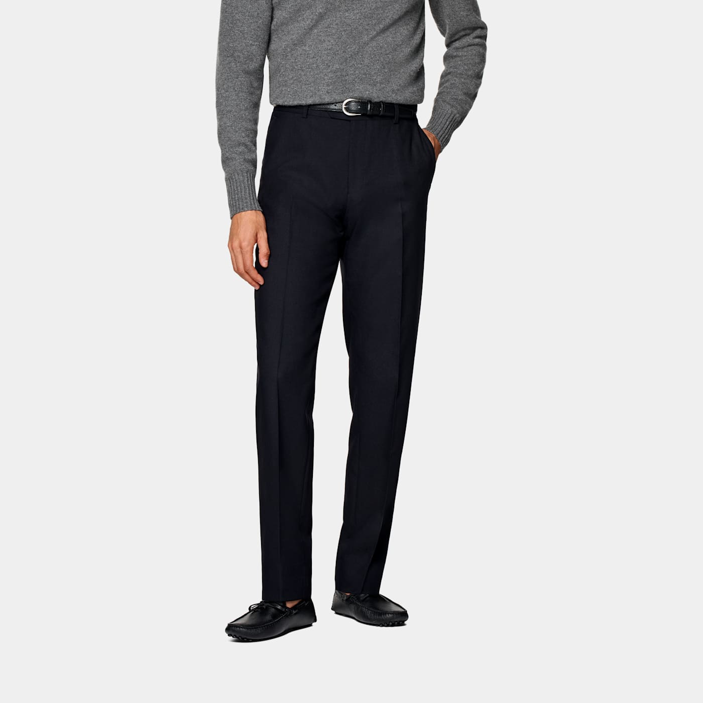 Suitsupply Navy Straight Leg Suit Trousers