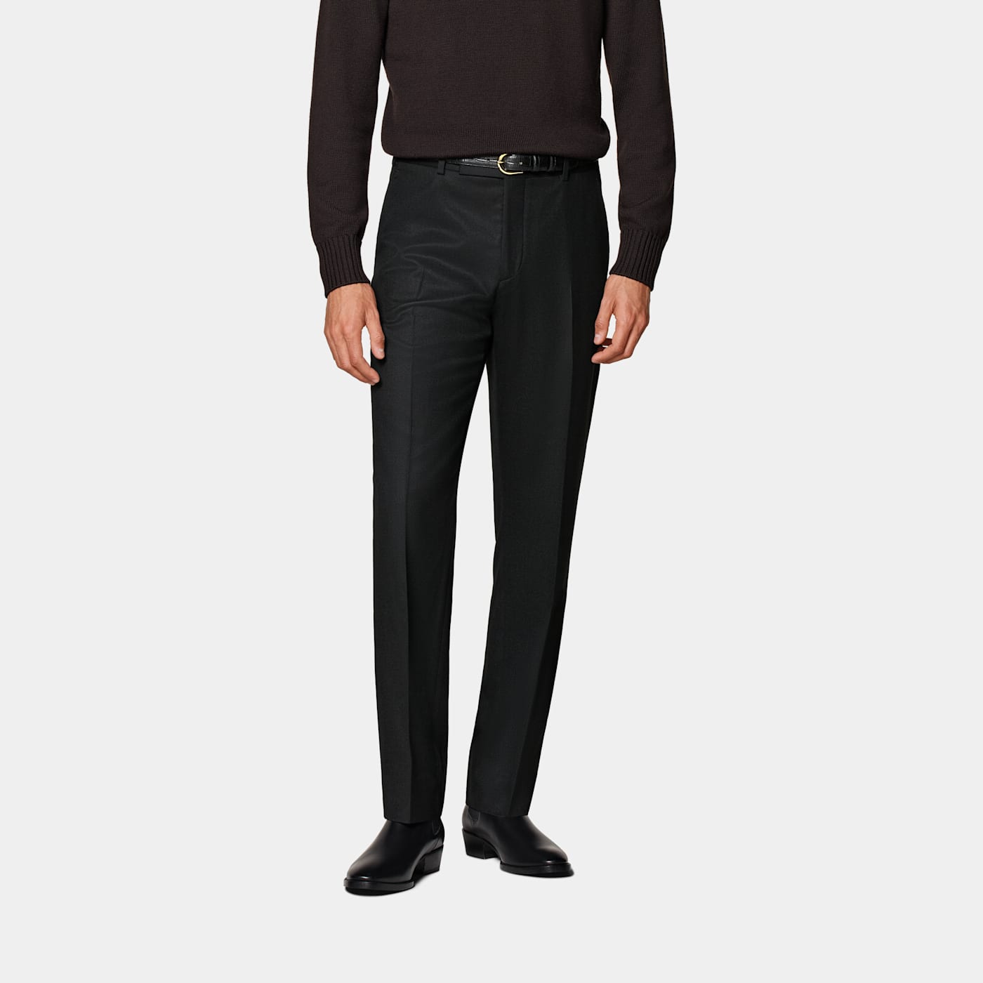 Suitsupply Black Straight Leg Suit Trousers