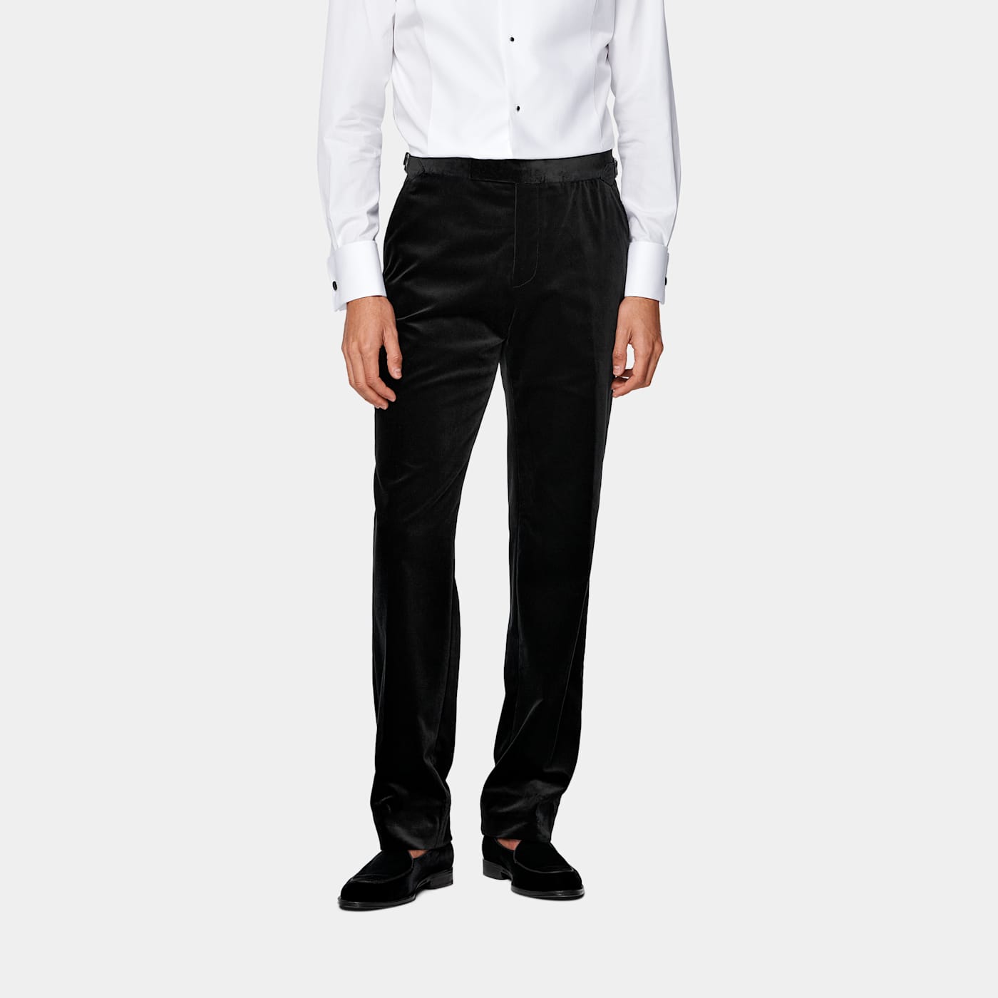 Suitsupply Black Straight Leg Tuxedo Trousers In Black