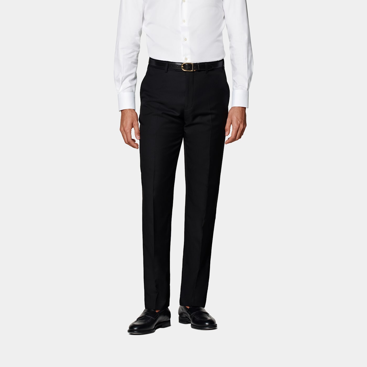 Suitsupply Black Straight Leg Suit Trousers