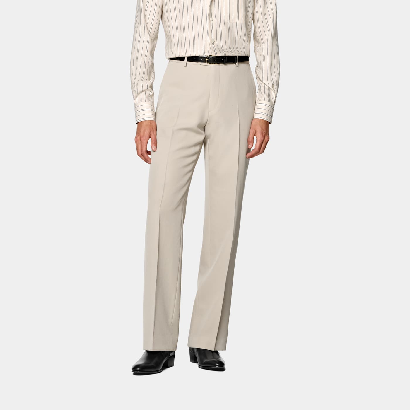 Suitsupply Light Brown Wide Leg Flared Suit Trousers