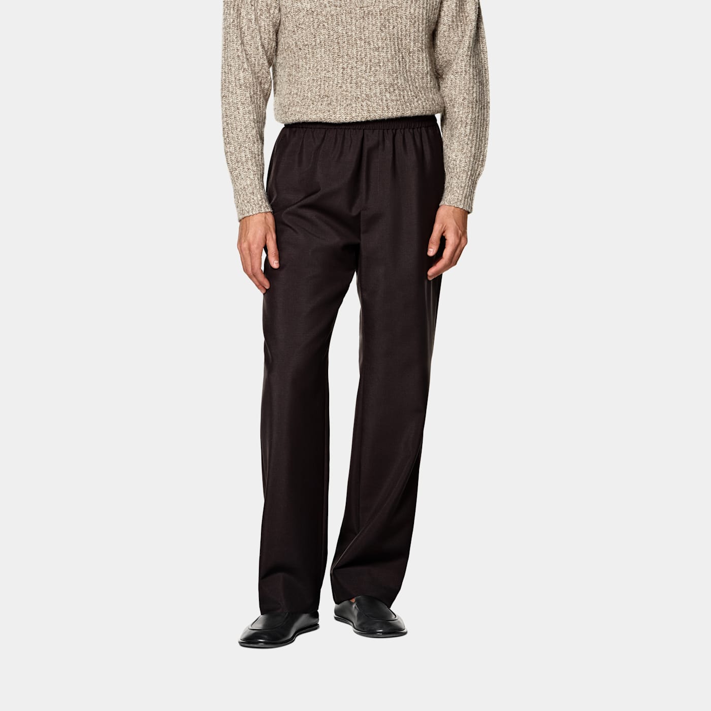 Suitsupply Dark Red Wide Leg Trousers