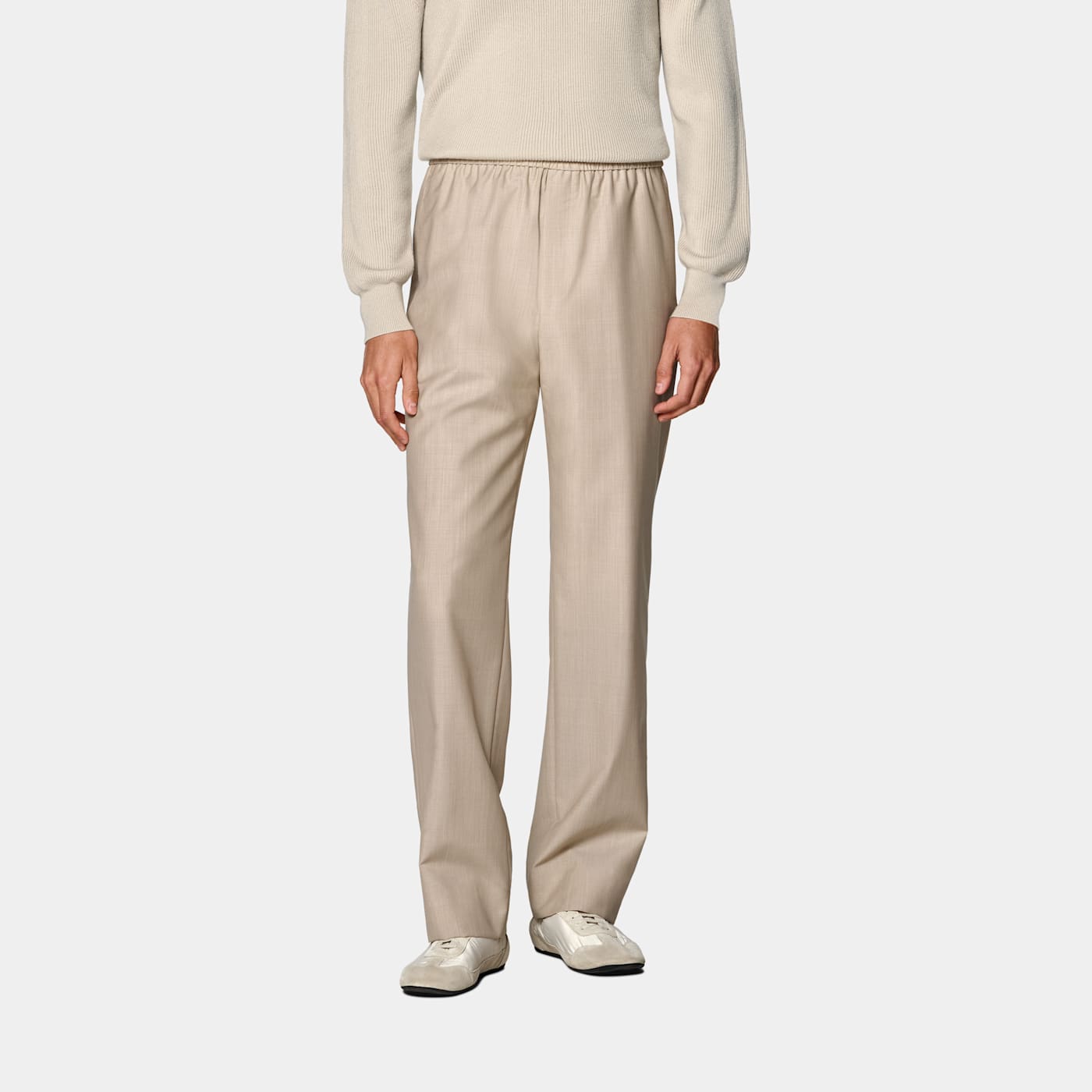 Suitsupply Light Brown Wide Leg Trousers