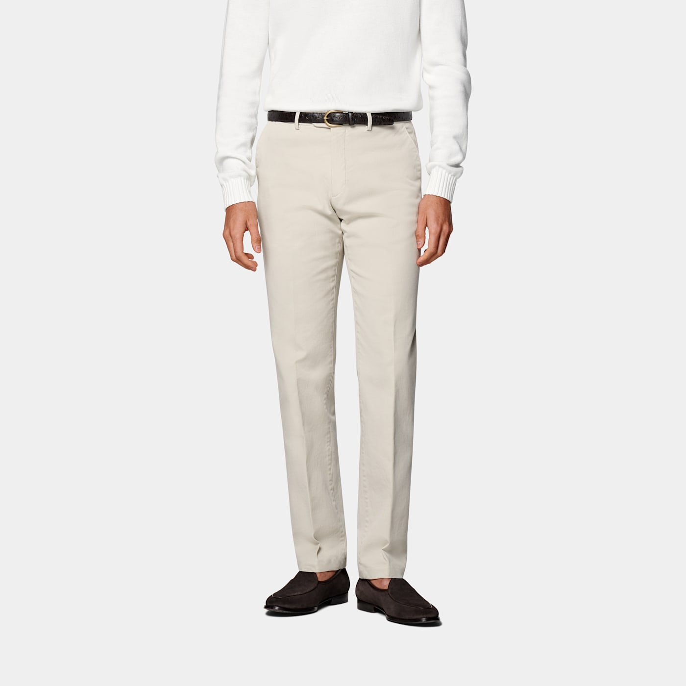 Suitsupply Sand Slim Leg Straight Chinos In Sand