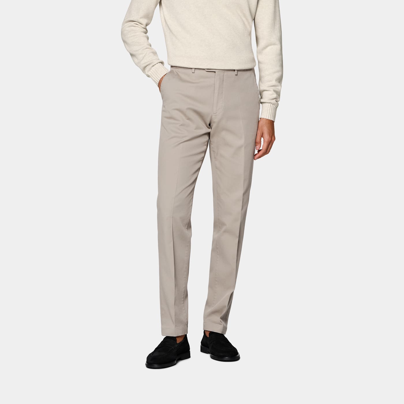 Suitsupply Taupe Slim Leg Straight Chinos