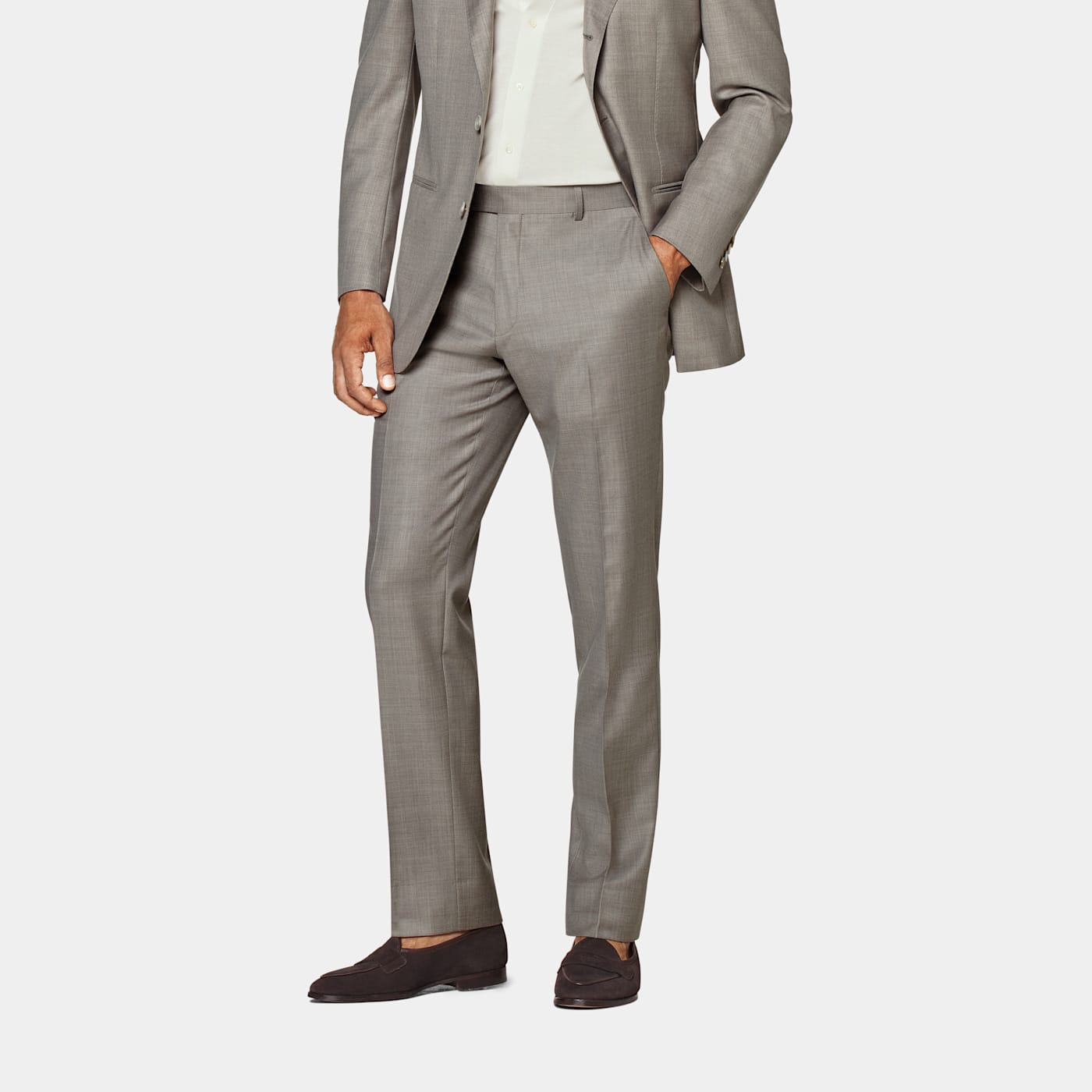Suitsupply Taupe Milano Pants In Gray