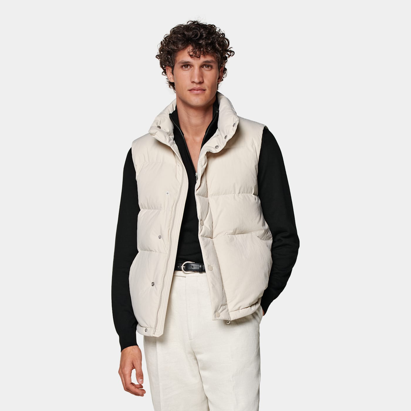 Suitsupply Sand Down Vest In Neutral