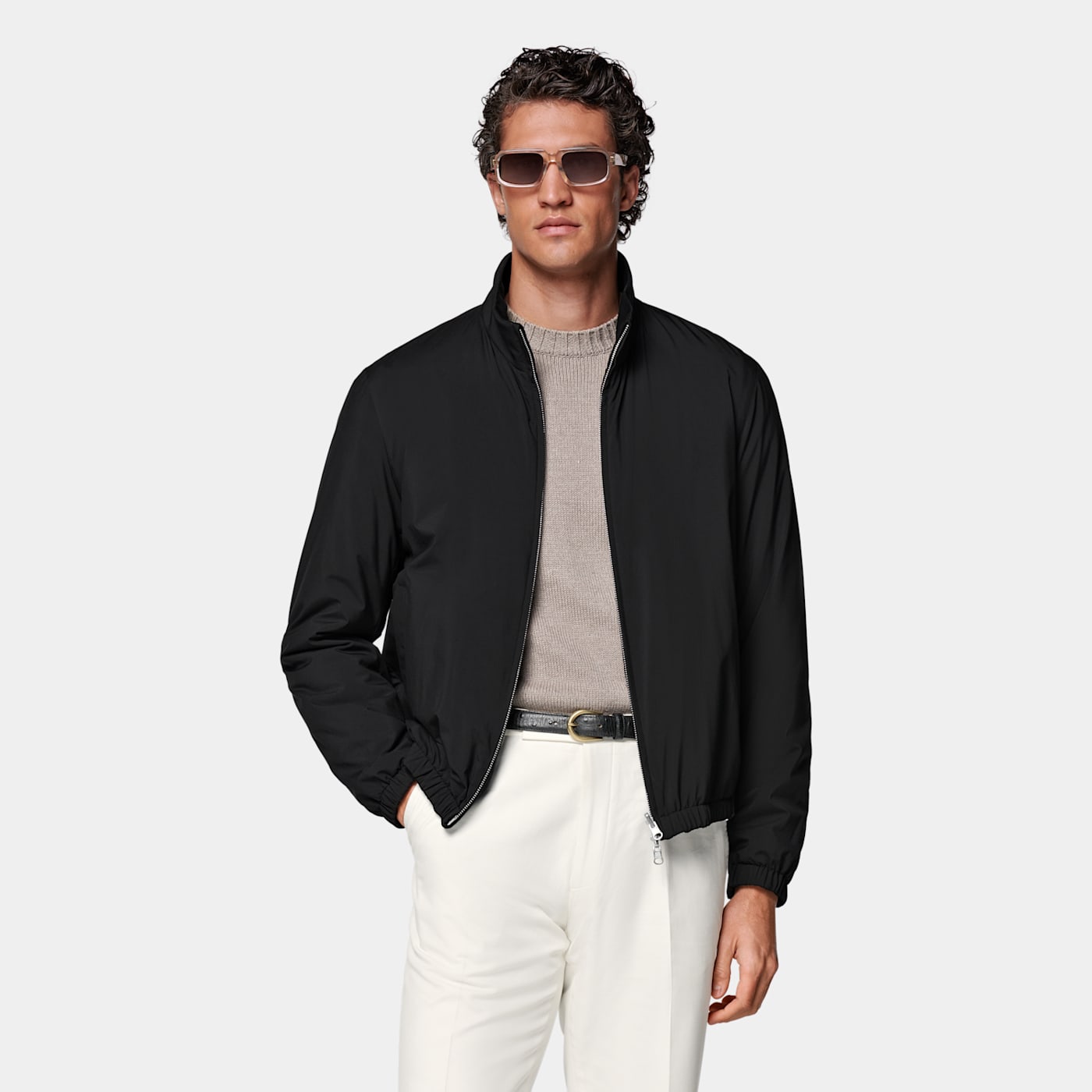 Suitsupply Black Reversible Bomber Jacket
