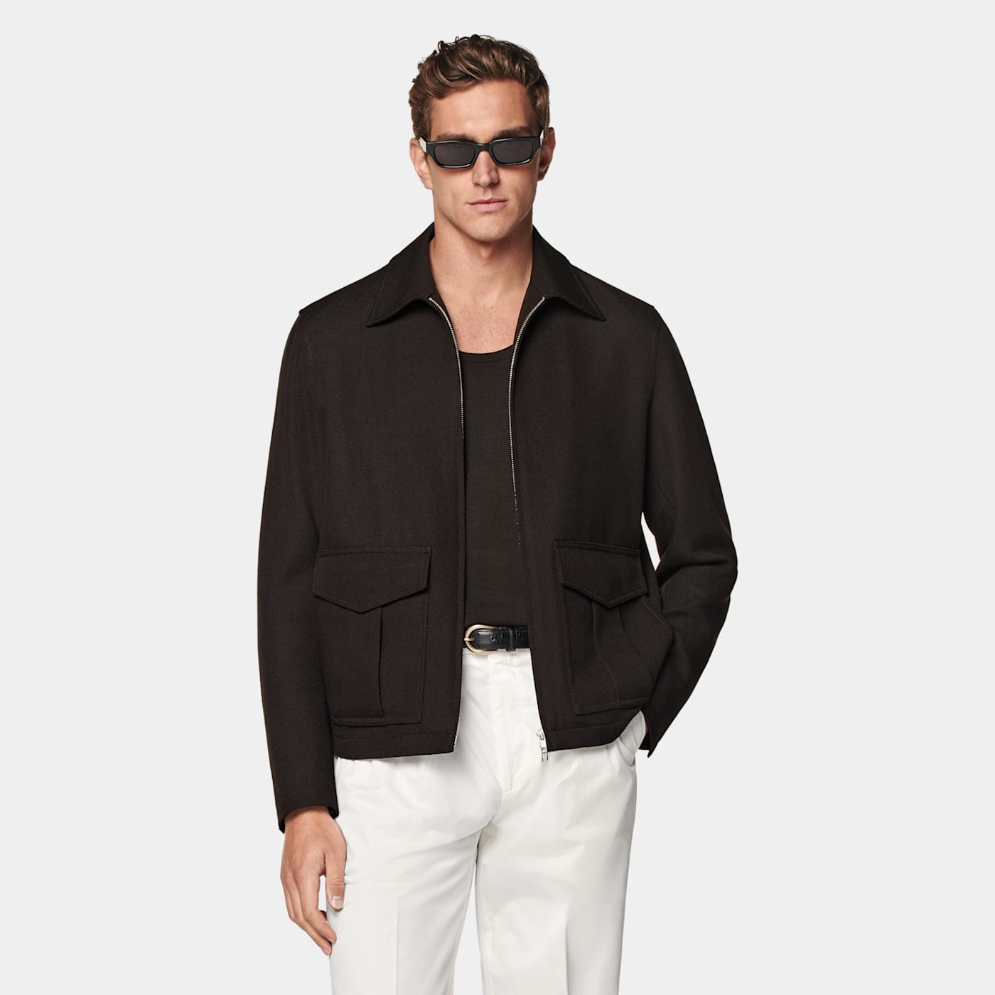 Suitsupply Dark Brown Bomber Jacket