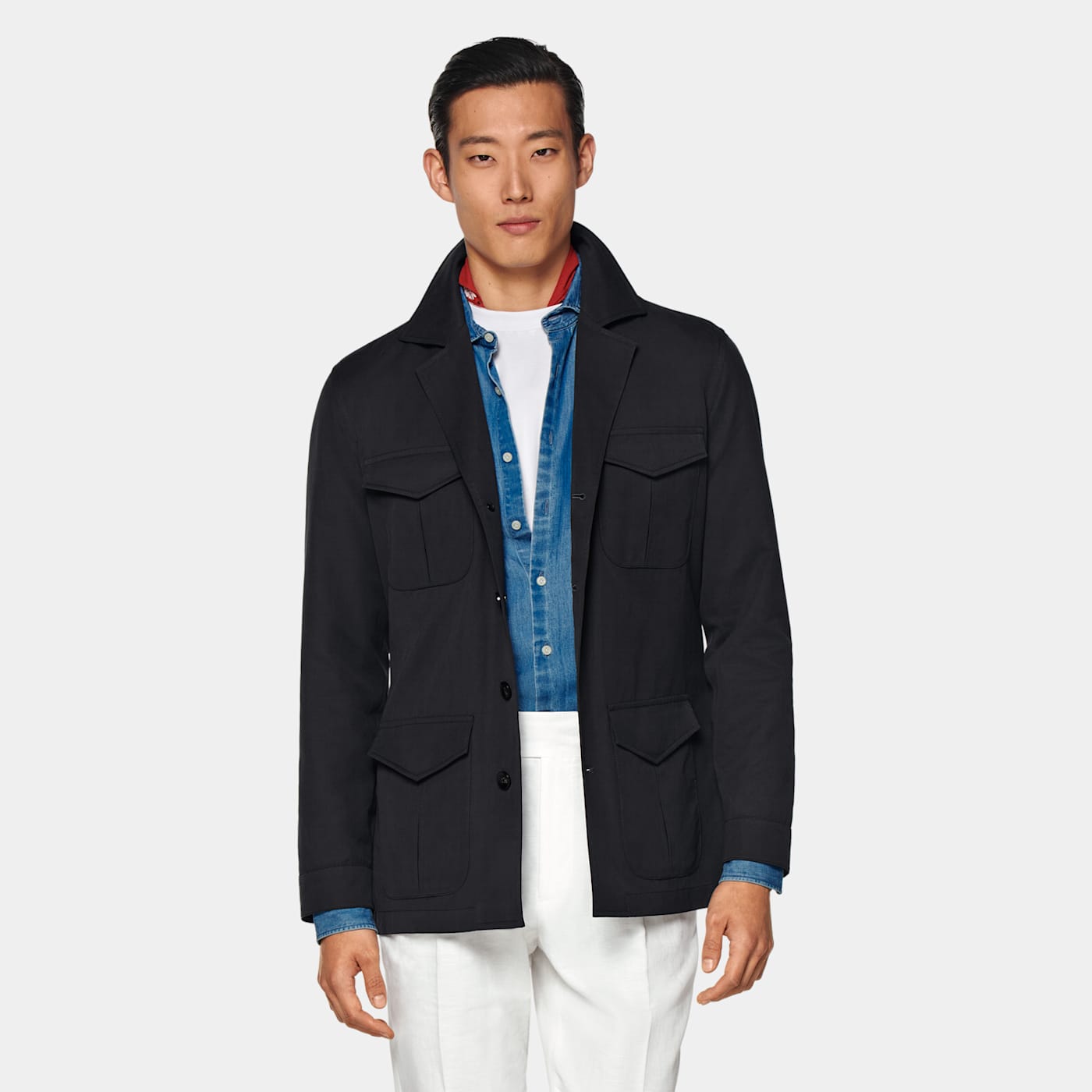 Suitsupply Navy Field Jacket In Blue