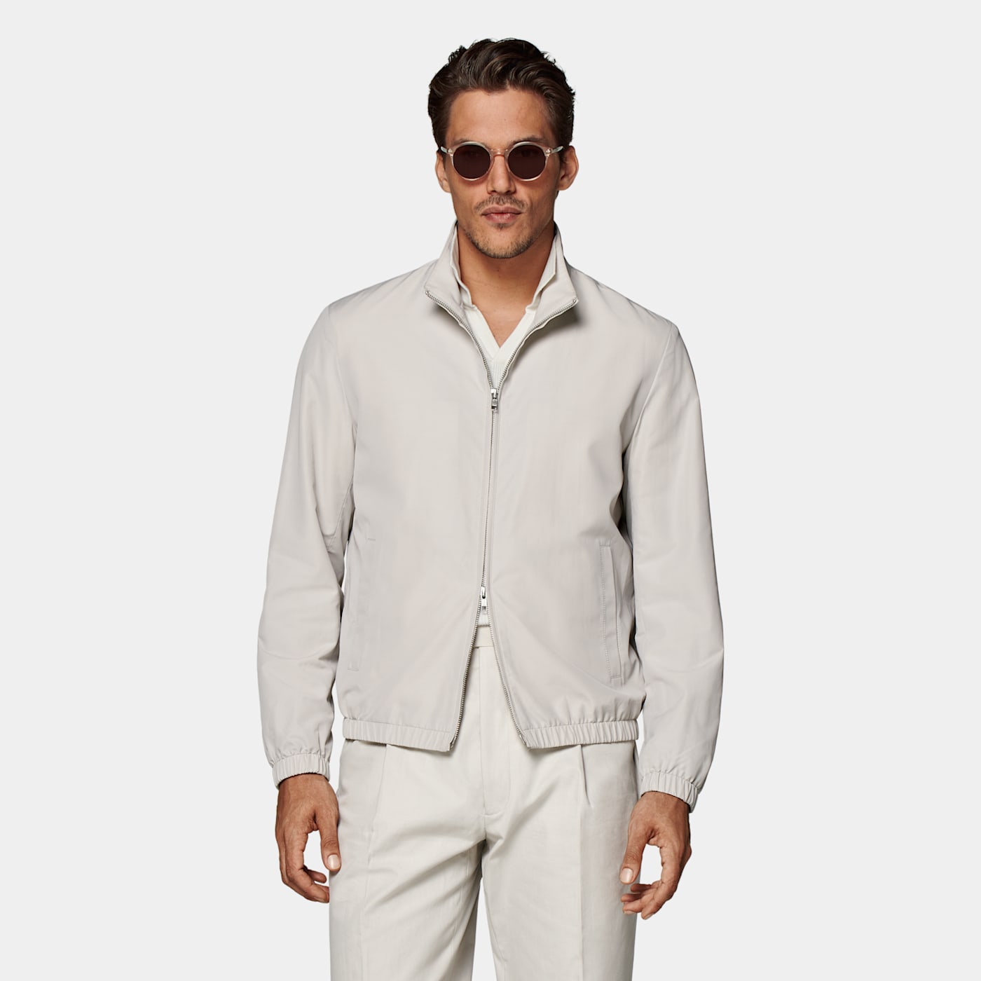Suitsupply Sand Bomber Jacket In White