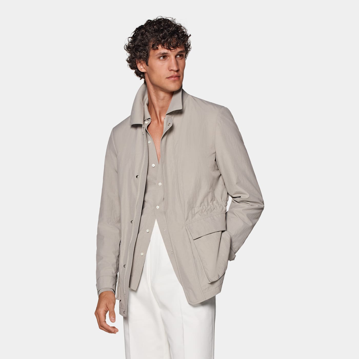 Suitsupply Light Taupe Field Jacket In Gray