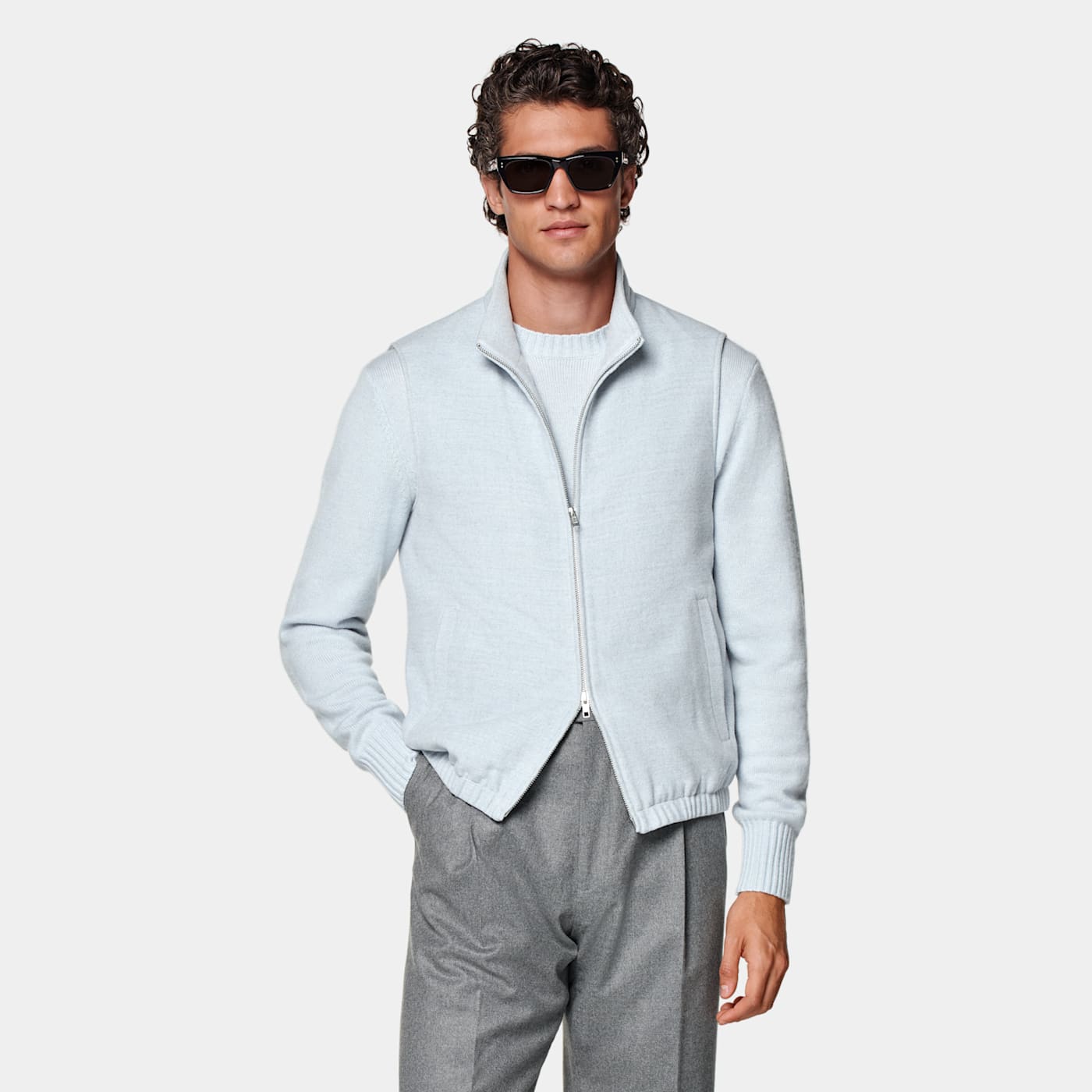 Suitsupply Light Blue Zip Vest