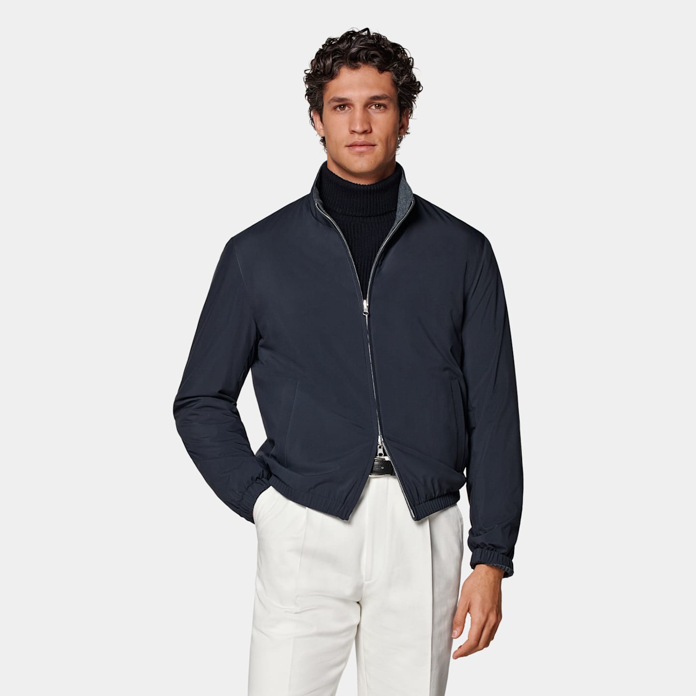 Suitsupply Navy Reversible Bomber Jacket