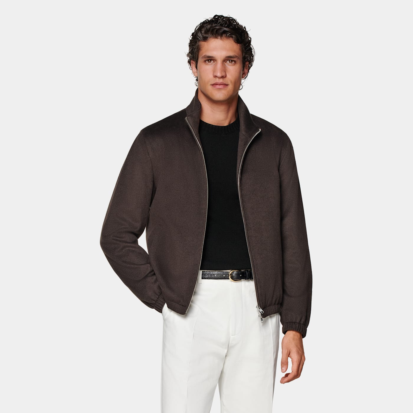 Suitsupply Dark Brown Bomber Jacket