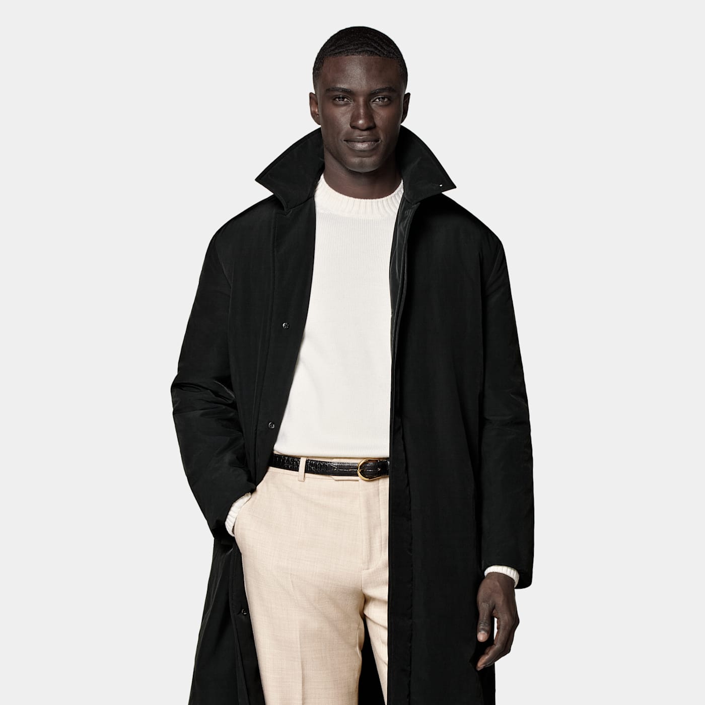 Suitsupply Manteau Long Rembourré Noir