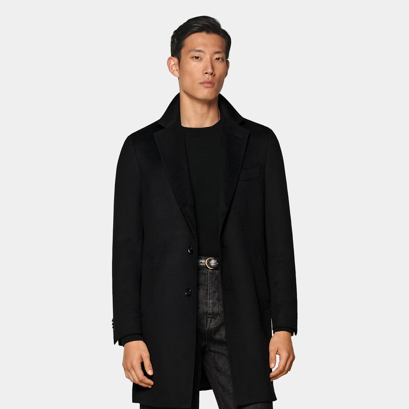 Suitsupply Black Overcoat