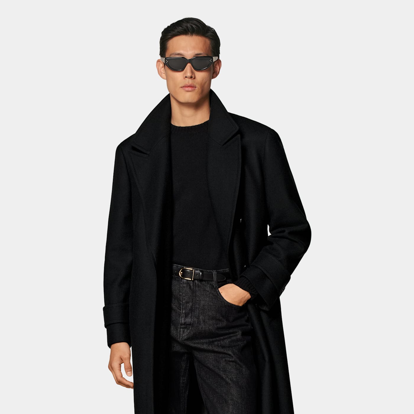 Suitsupply Black Overcoat