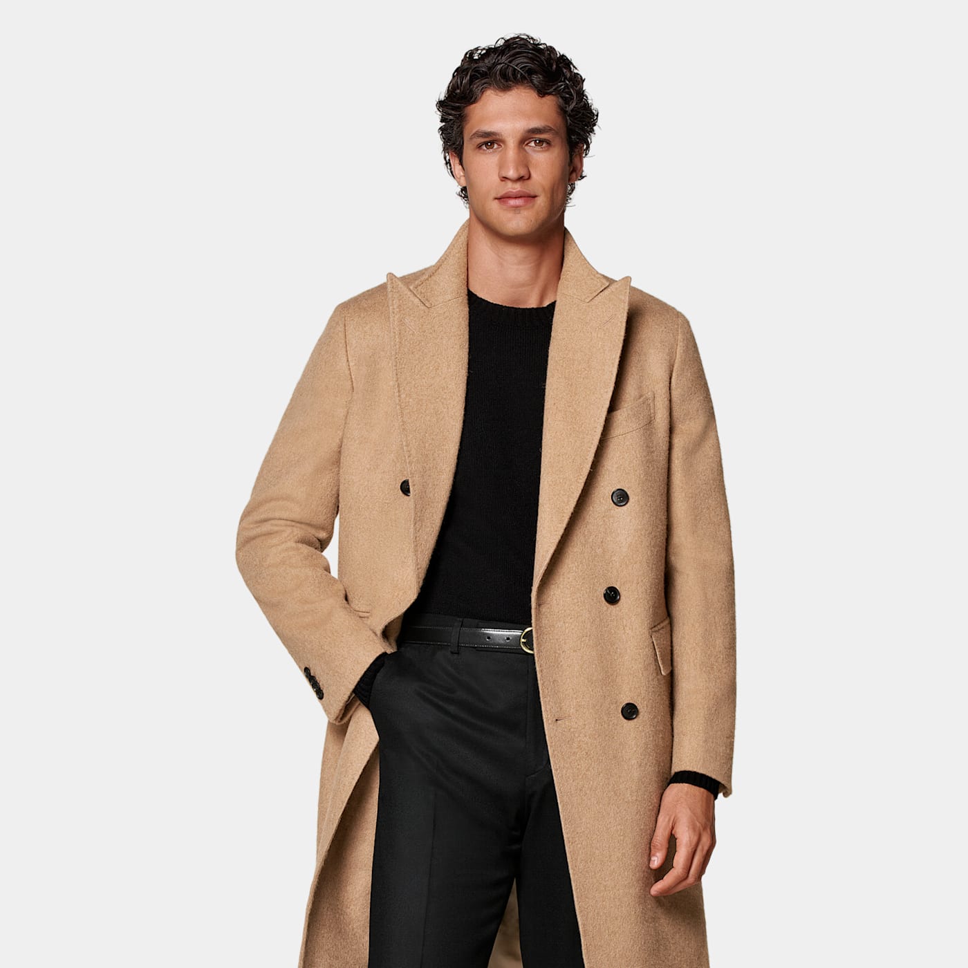 Suitsupply Pardessus Ceinturé Marron Moyen