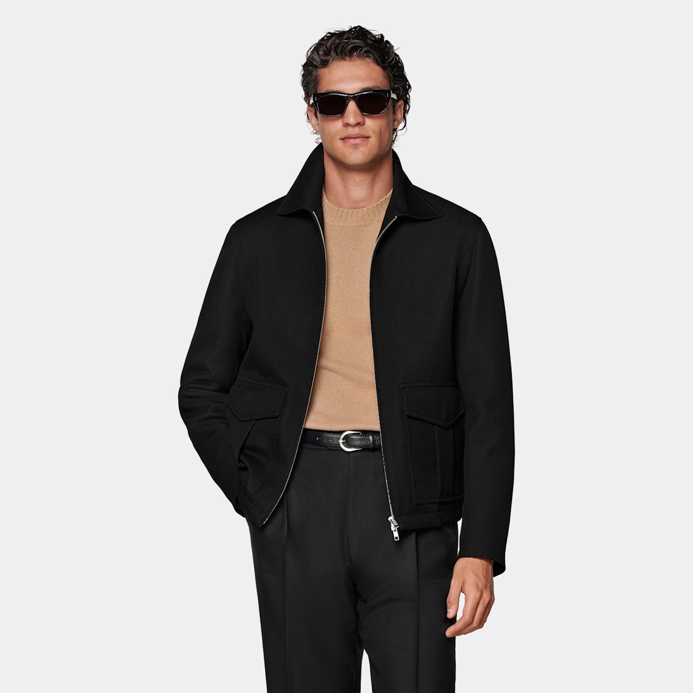 Suitsupply Black Bomber Jacket