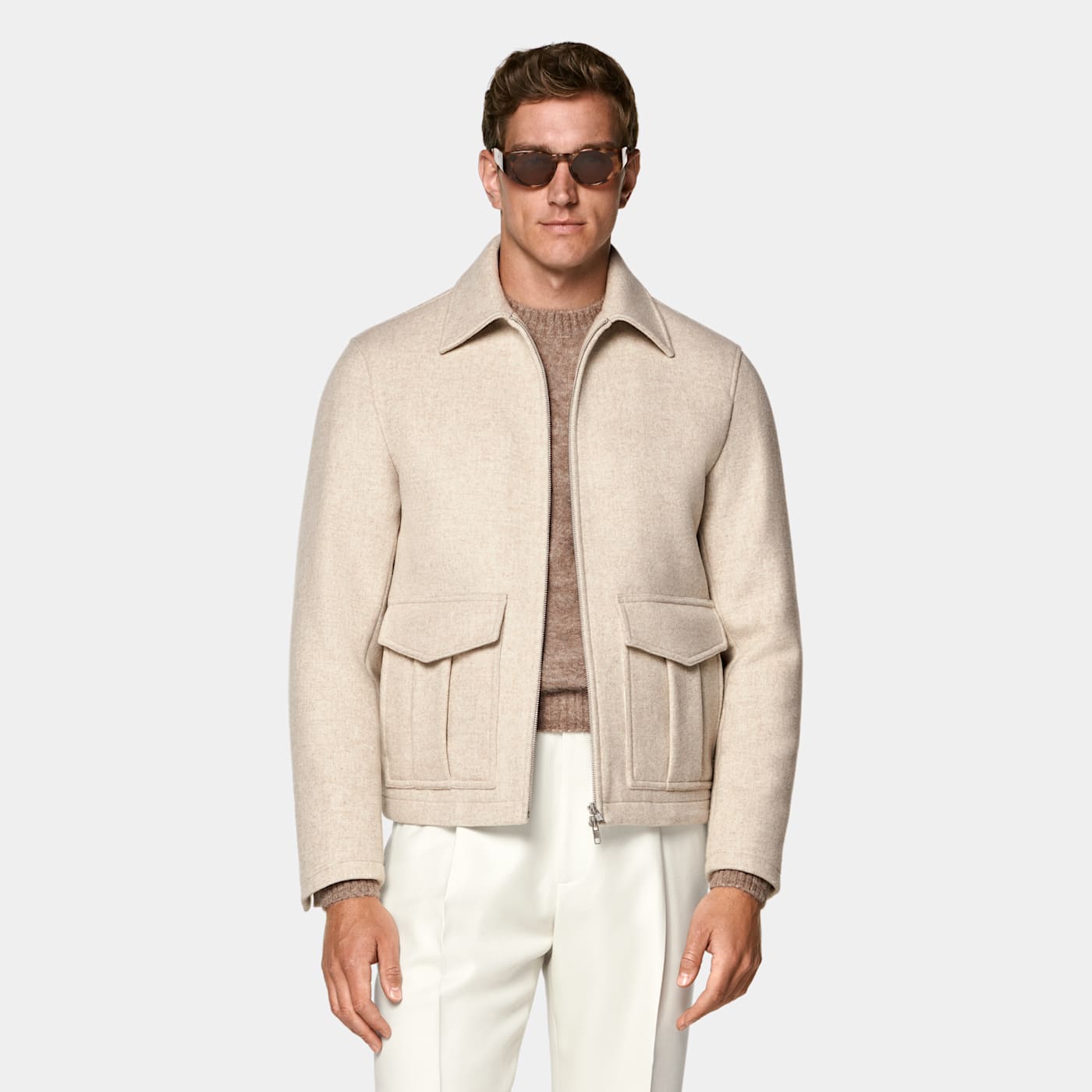 Suitsupply Sand Bomber Jacket In Sand