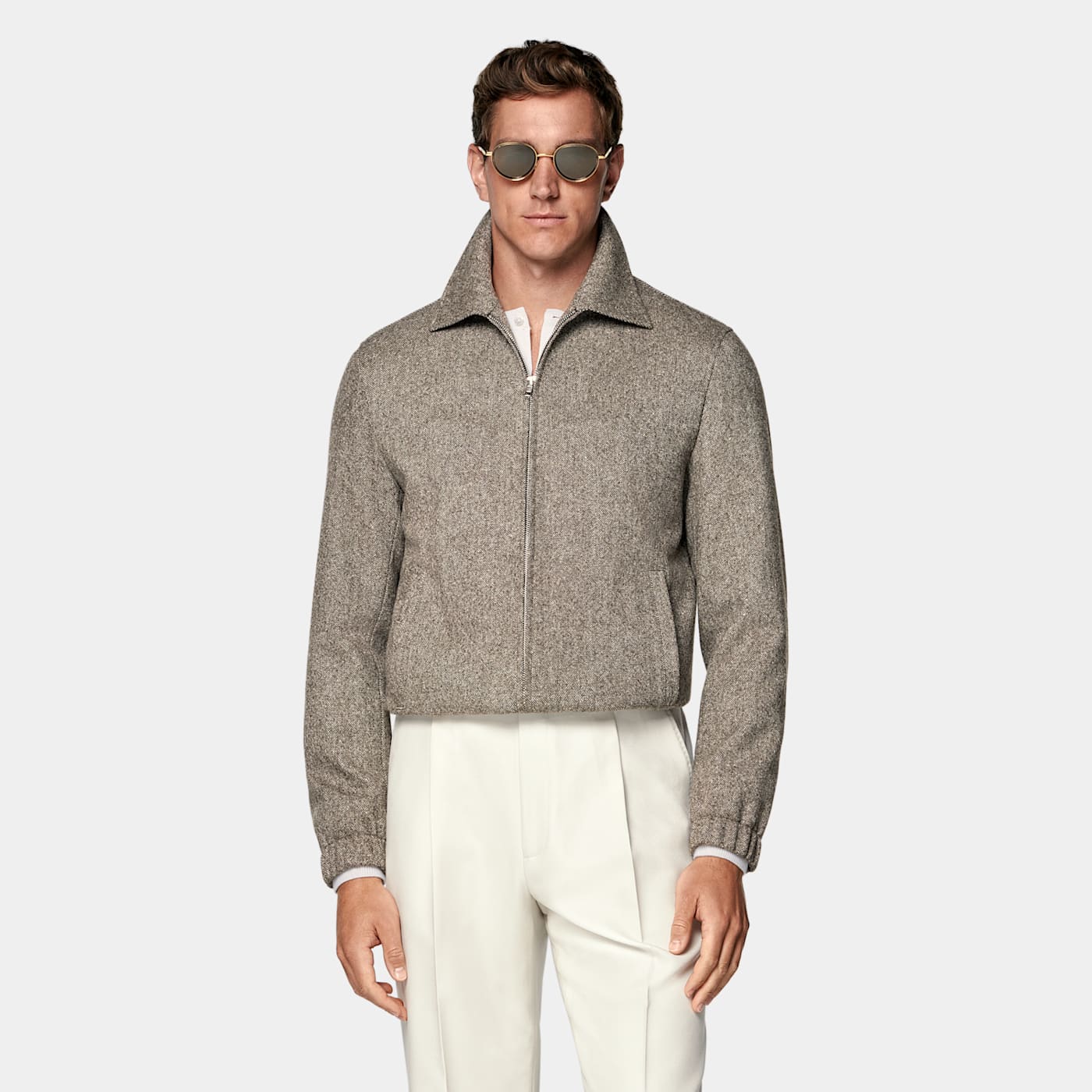 Suitsupply Brown Bomber Jacket In Brown