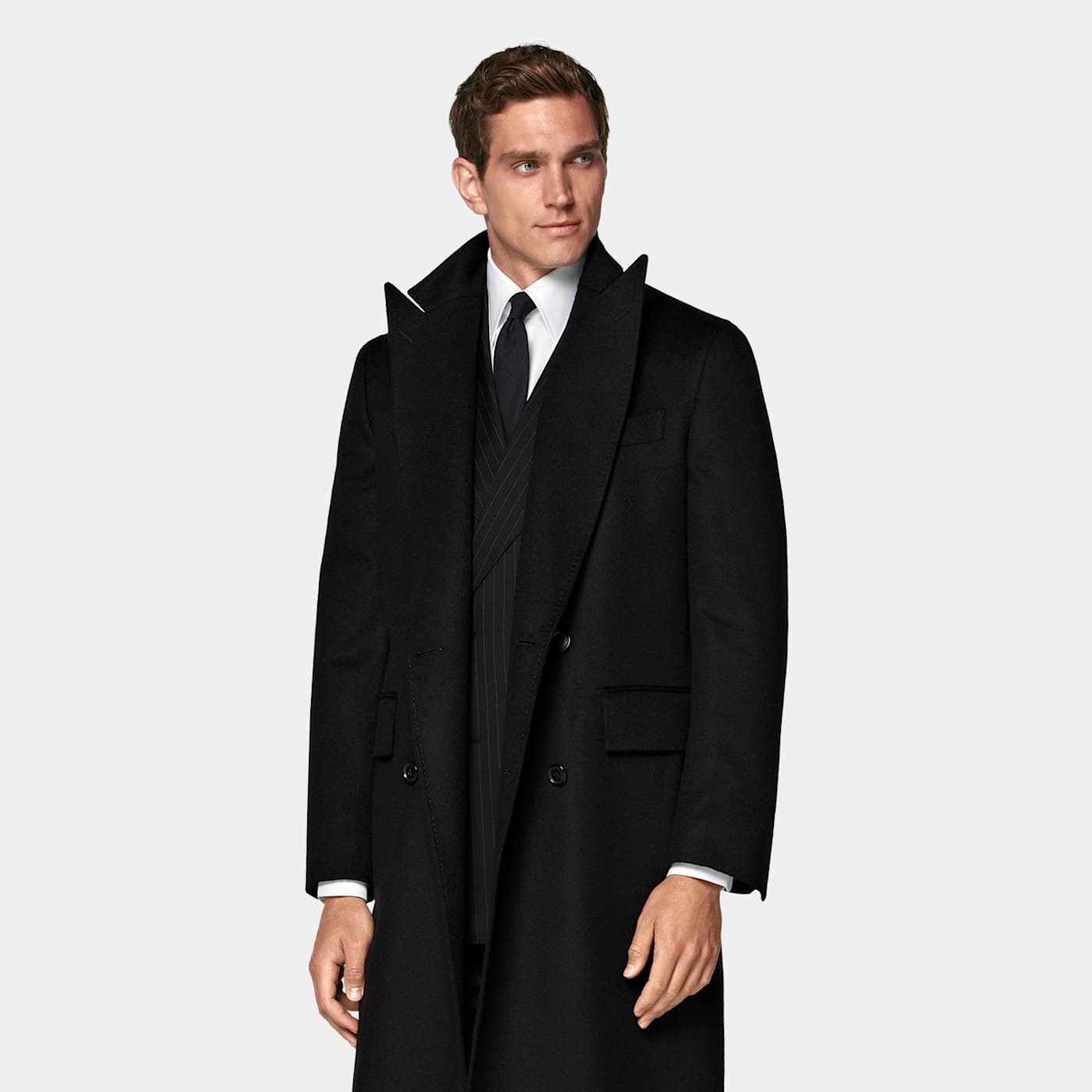 Suitsupply Black Overcoat