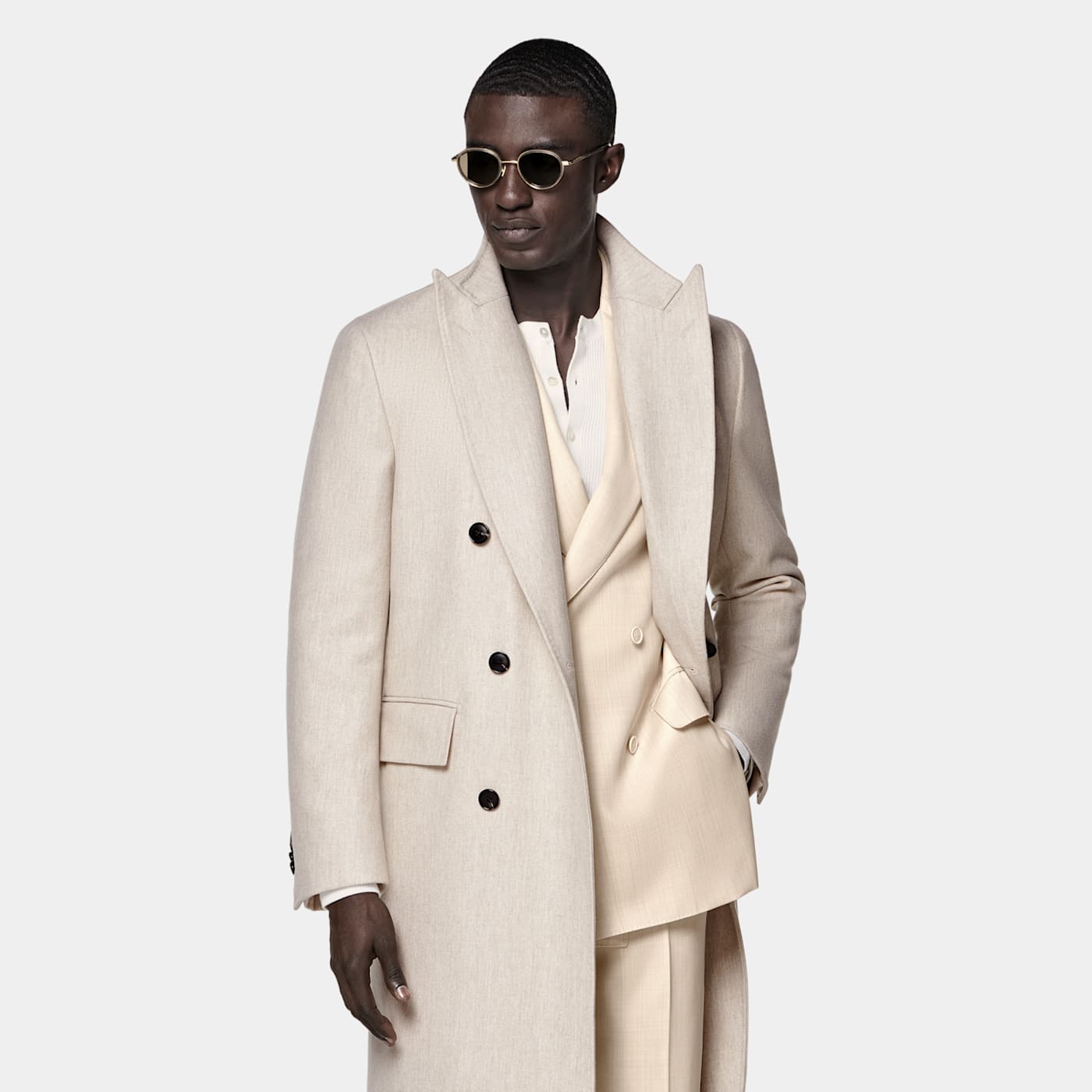 Suitsupply Sand Overcoat In Multi