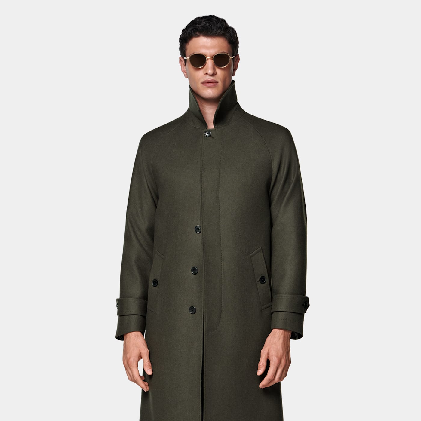 Suitsupply Green Relaxed Raglan Overcoat In Green