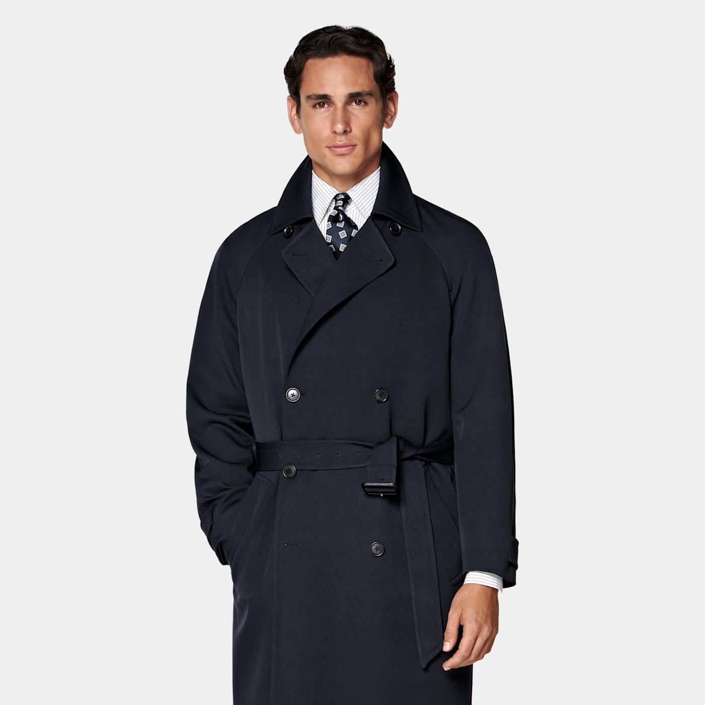 Suitsupply Navy Trench Coat
