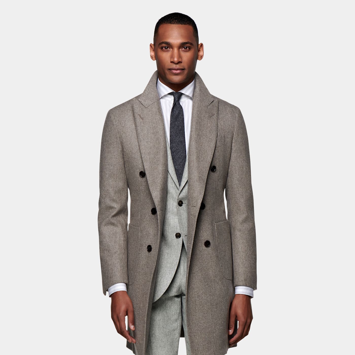 Suitsupply Taupe Overcoat In Gray