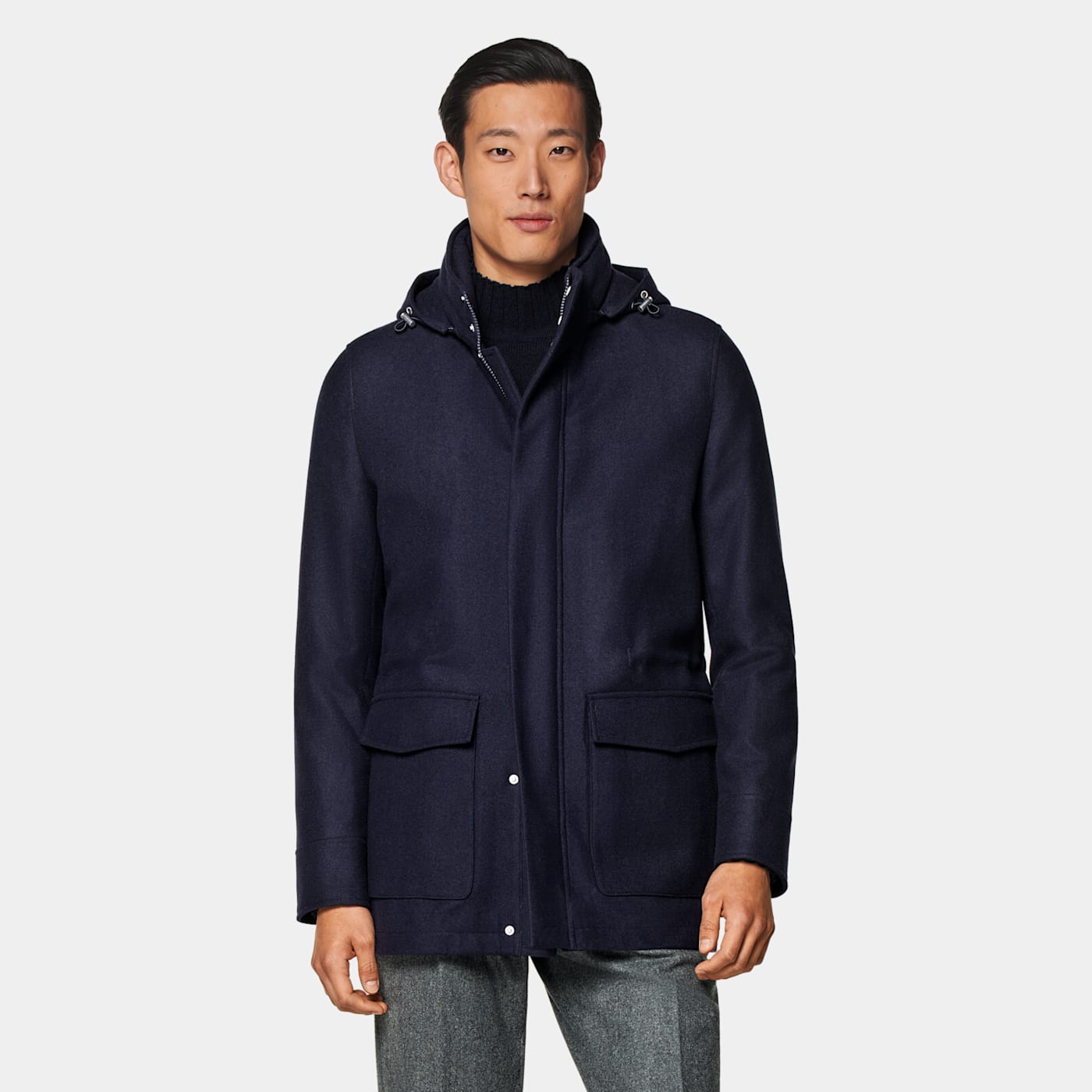 Suitsupply Navy Padded Parka In Blue