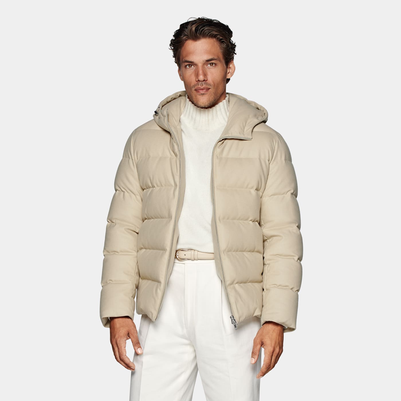 Suitsupply Light Brown Down Jacket In Neutral