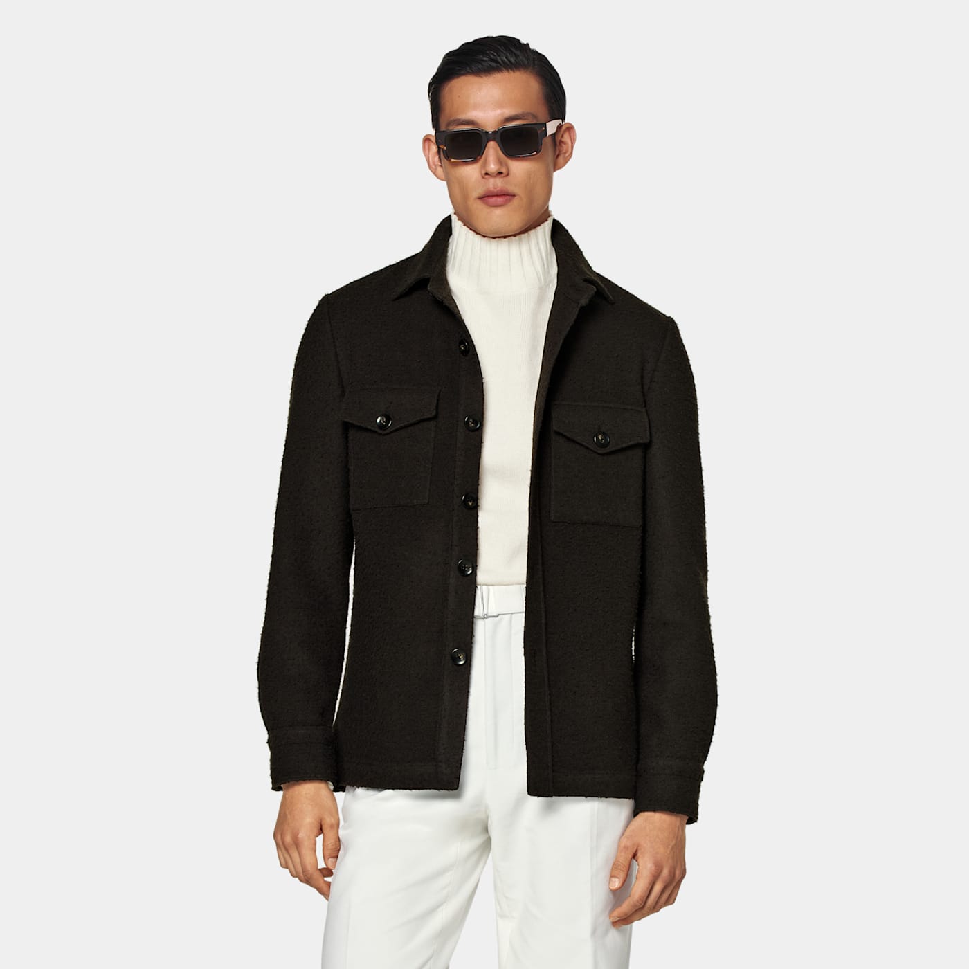 Suitsupply Dark Brown William Shirt-jacket In Black