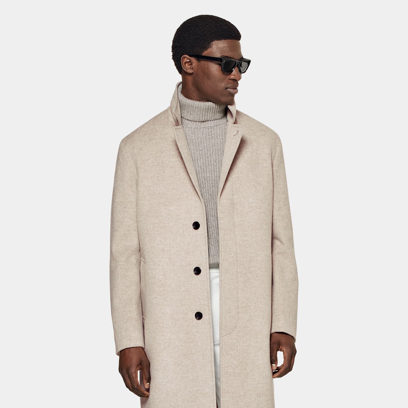 Suitsupply Sand Overcoat In Neutral