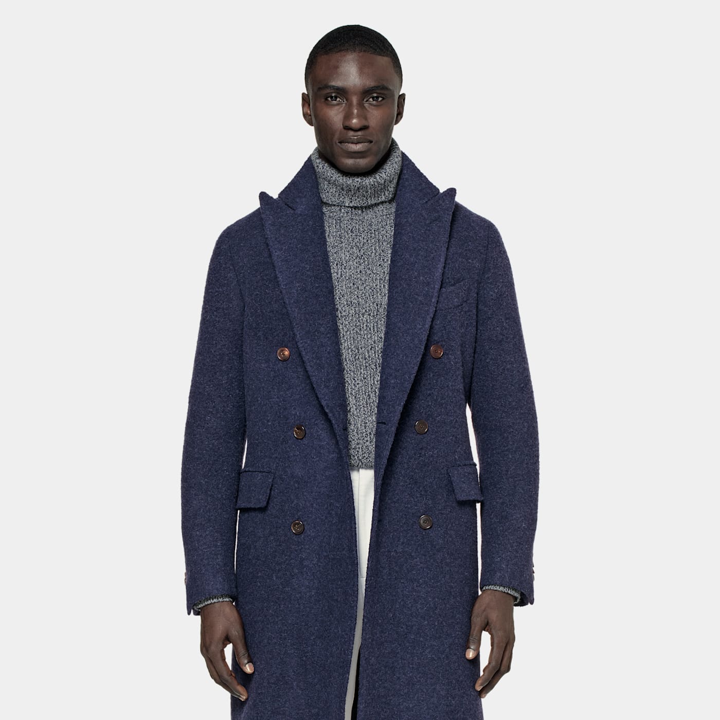 Suitsupply Mid Blue Belted Overcoat