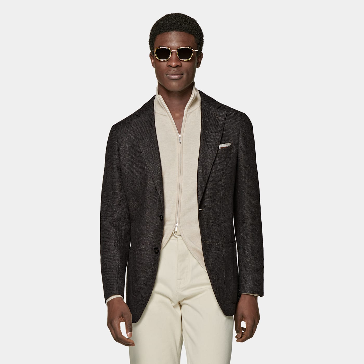 Shop Suitsupply Dark Brown Tailored Fit Lazio Blazer