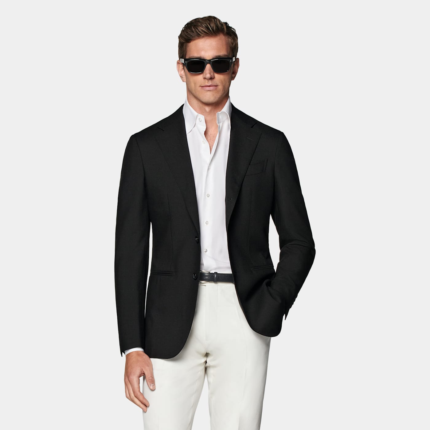 Shop Suitsupply Black Tailored Fit Havana Blazer