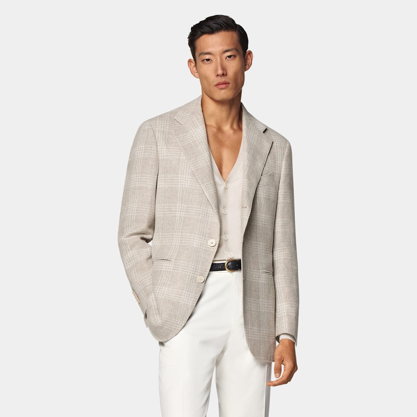 Suitsupply Sand Checked Relaxed Fit Roma Blazer