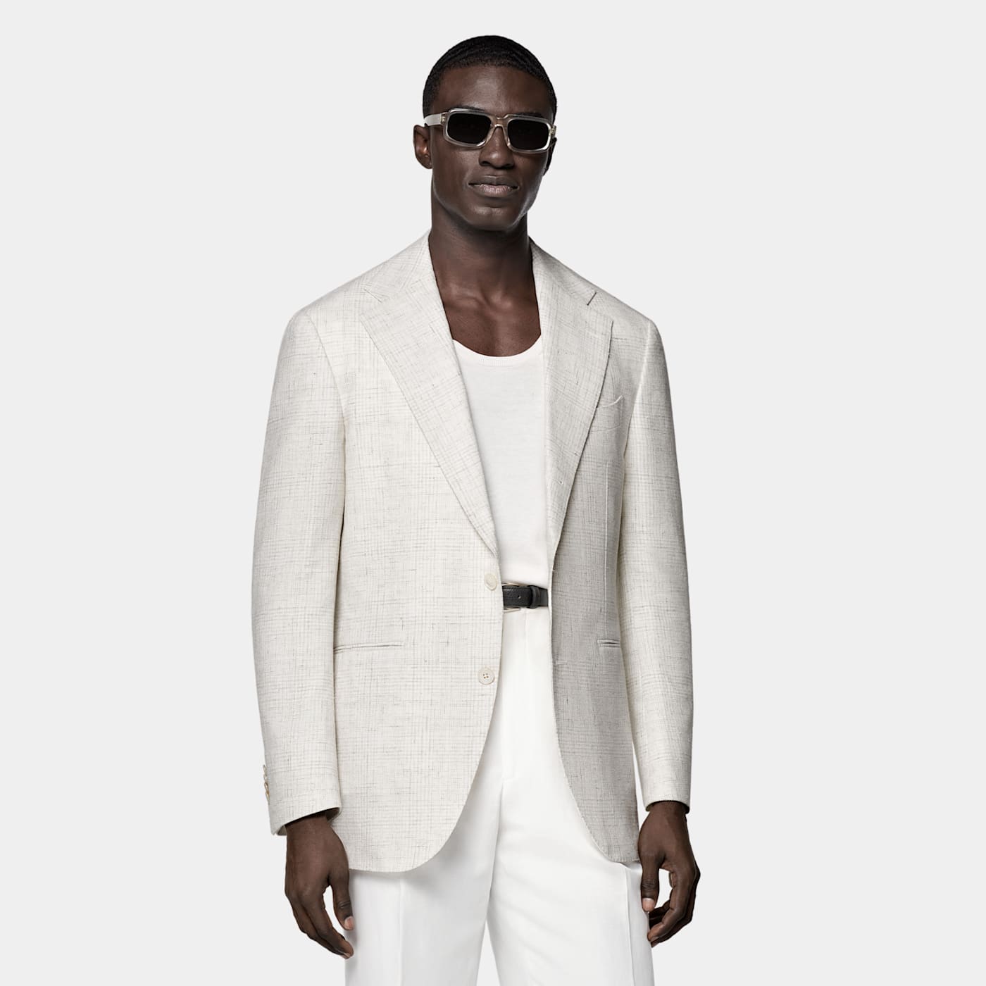 Suitsupply Light Grey Checked Relaxed Fit Roma Blazer