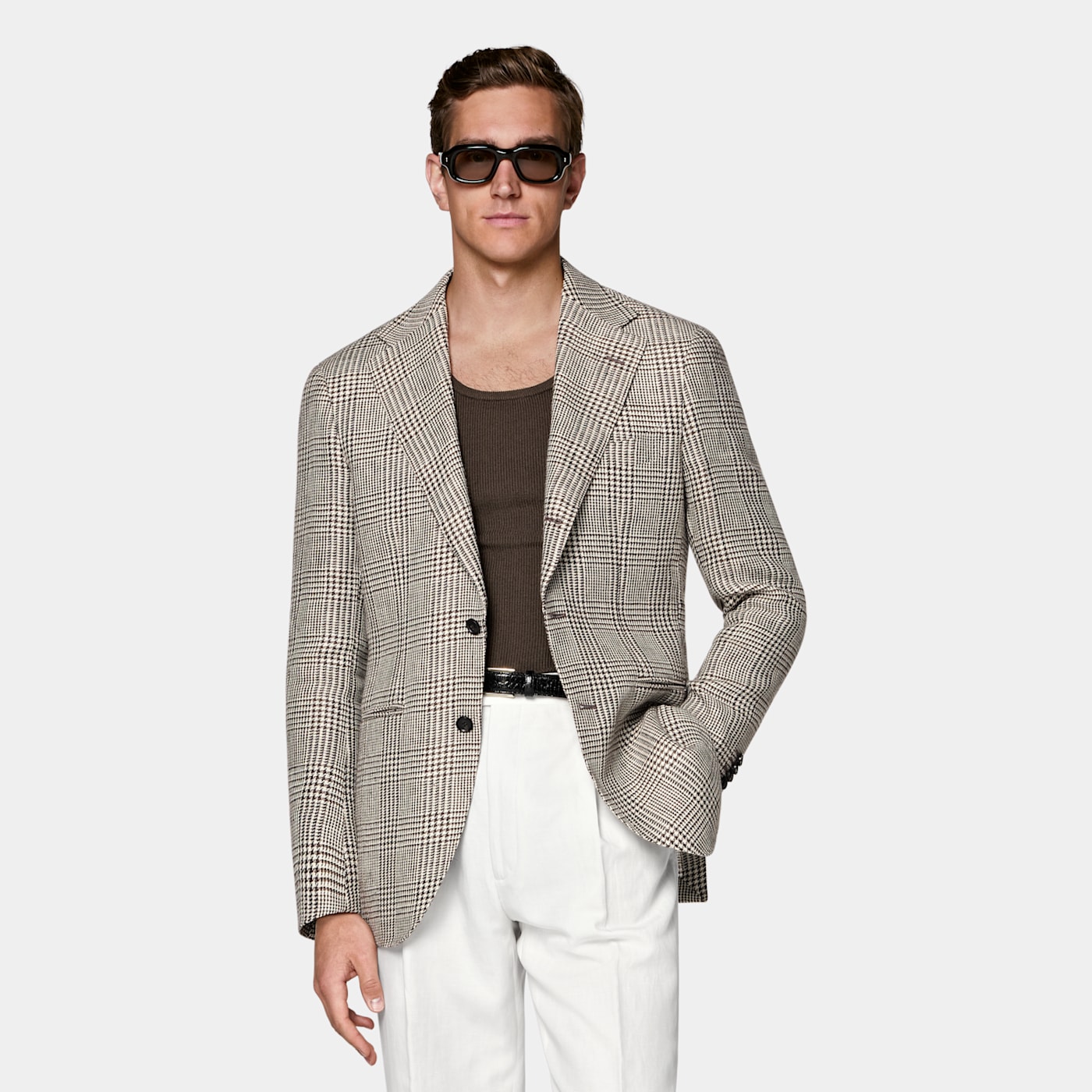 Suitsupply Blazer Roma Coupe Relaxed Marron Moyen à Carreaux