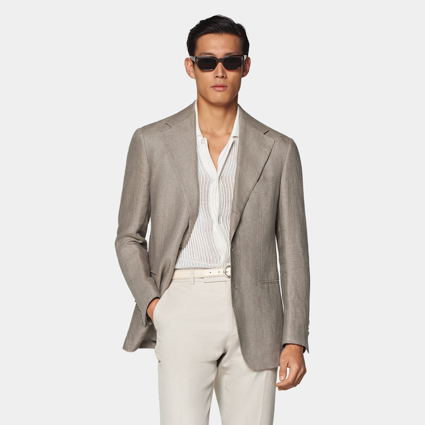 Suitsupply Light Brown Roma Blazer In Gray