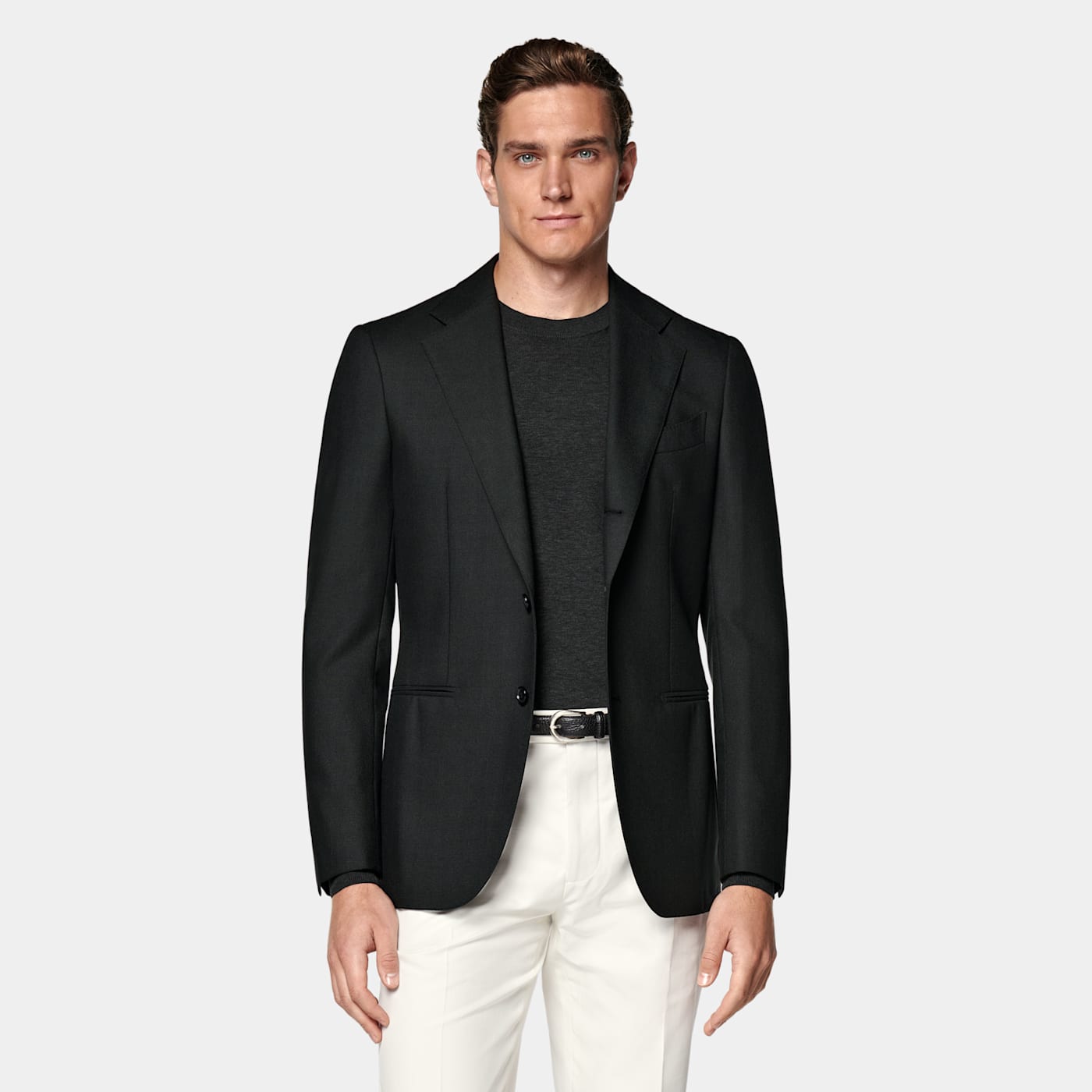Suitsupply Dark Green Tailored Fit Havana Suit Jacket