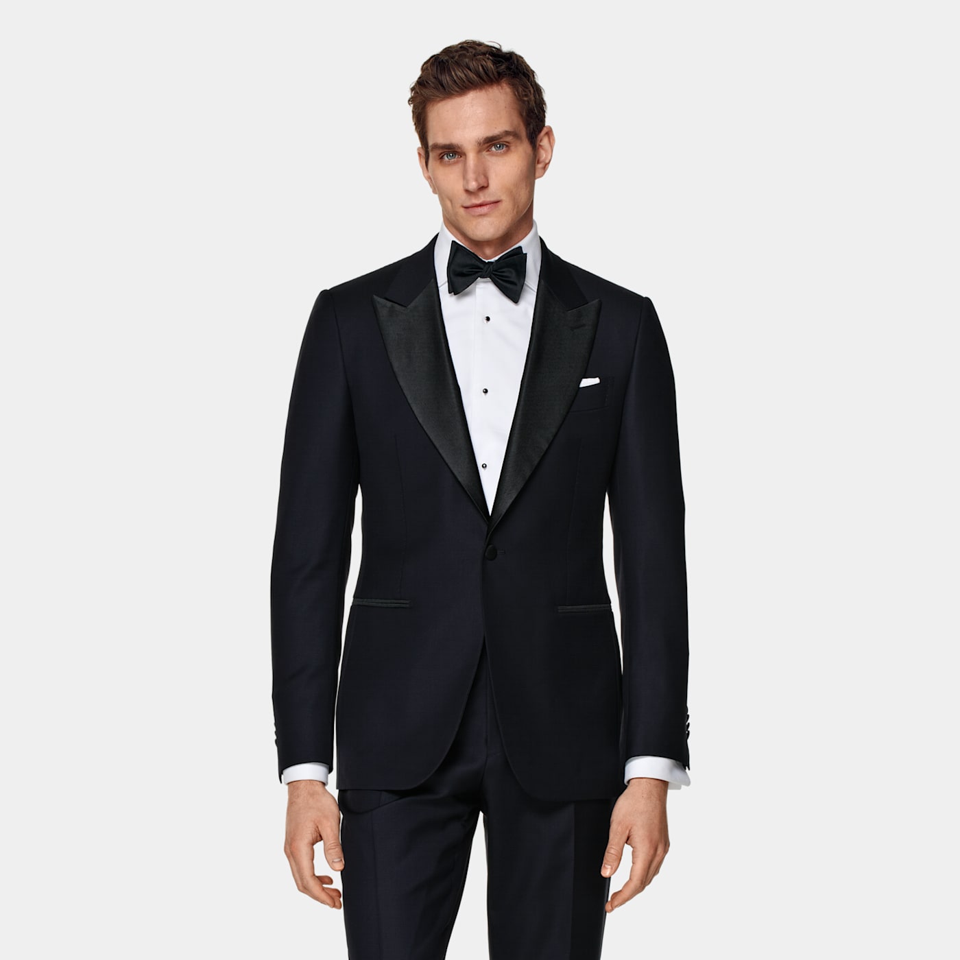 Suitsupply Navy Tailored Fit Havana Dinner Jacket In Black