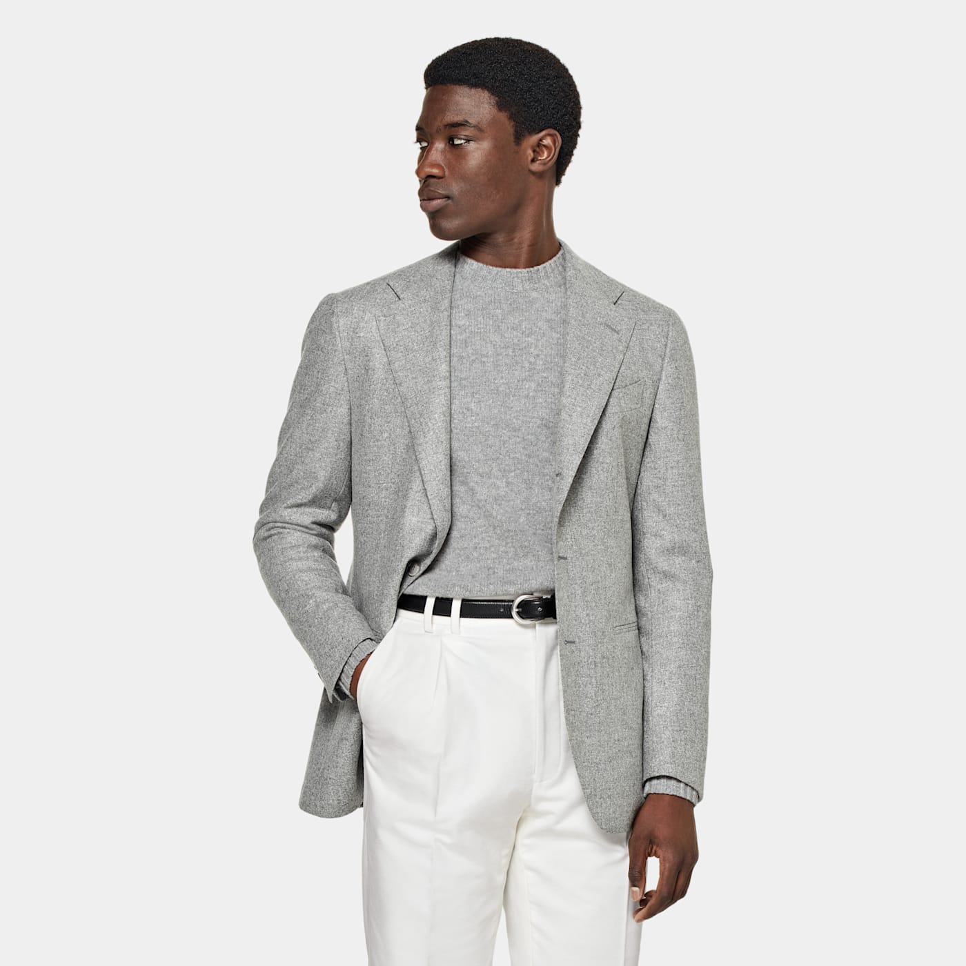 Suitsupply Light Grey Havana Blazer In Gray