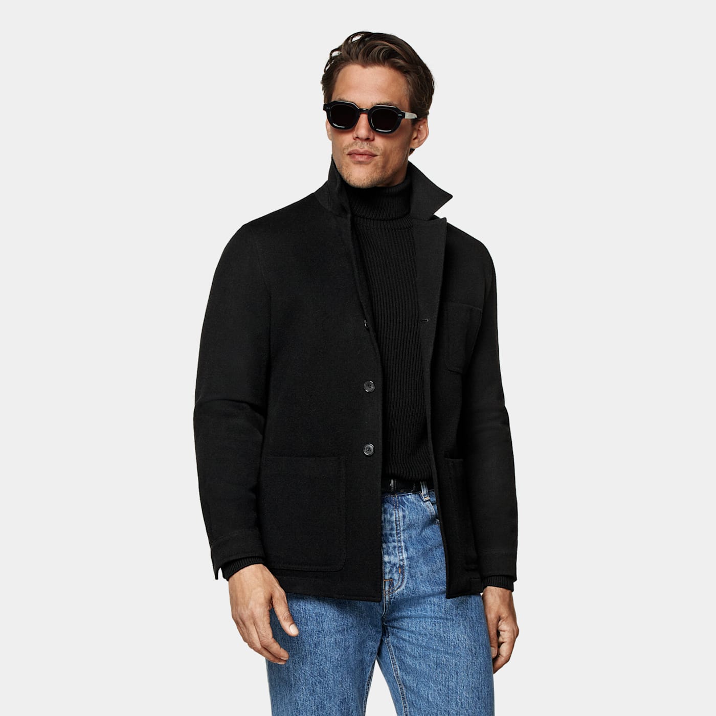 Suitsupply Black Relaxed Fit Shirt-jacket