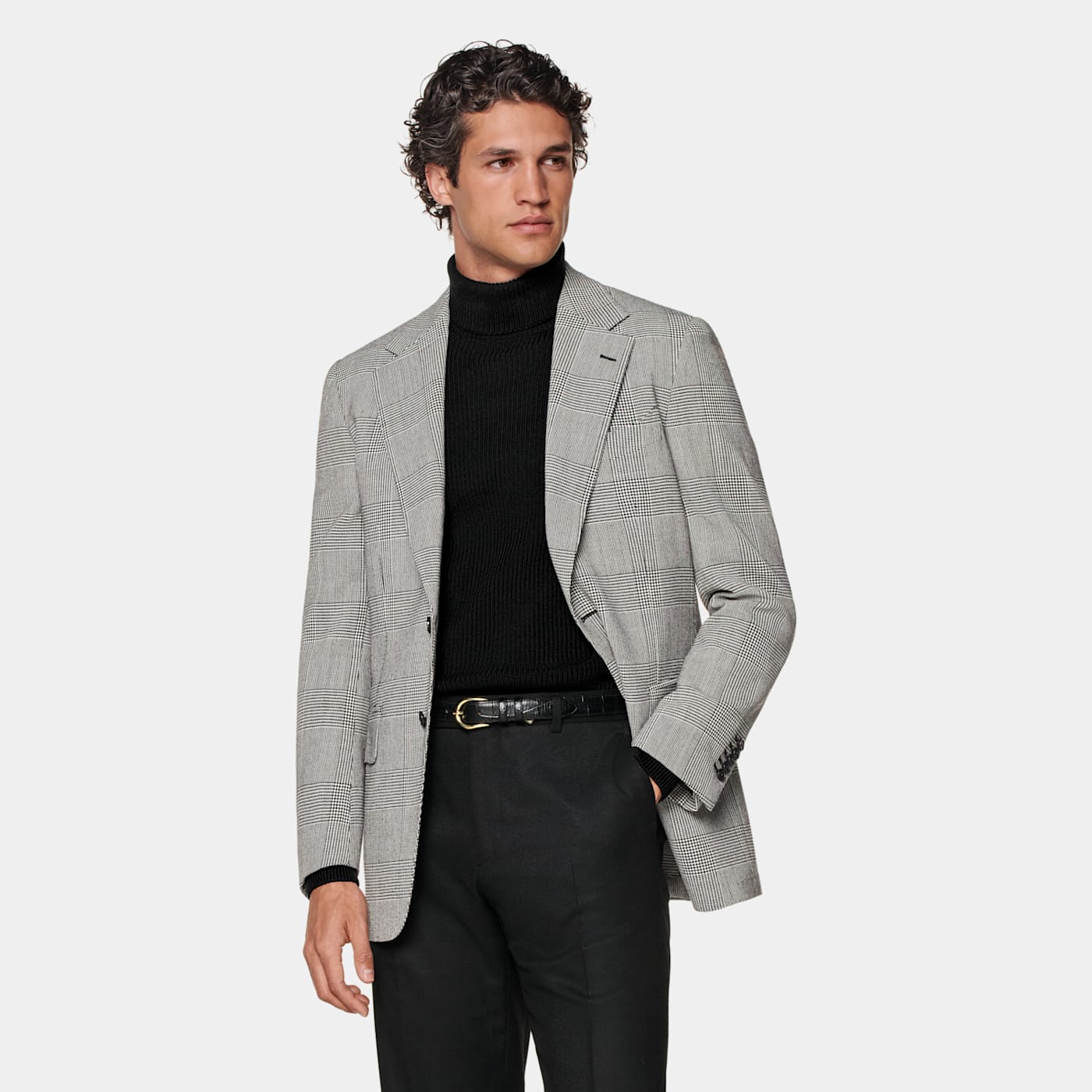 Suitsupply Black Checked Tailored Fit Milano Blazer