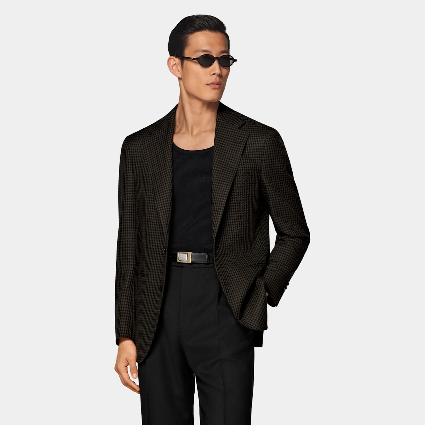 Suitsupply Green Houndstooth Relaxed Fit Roma Blazer